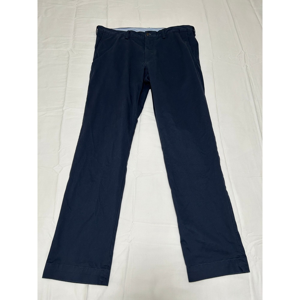 Polo Ralph Lauren Mens Stretch Slim Fit Chino Pants Navy Blue 36x32 Cotton Twill